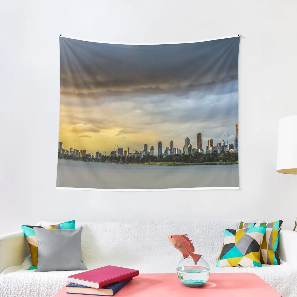 

Albert Park Lake & Melbourne Panorama Tapestry Room Decore Aesthetic Decorative Wall Mural Room Decoration Aesthetic Tapestry