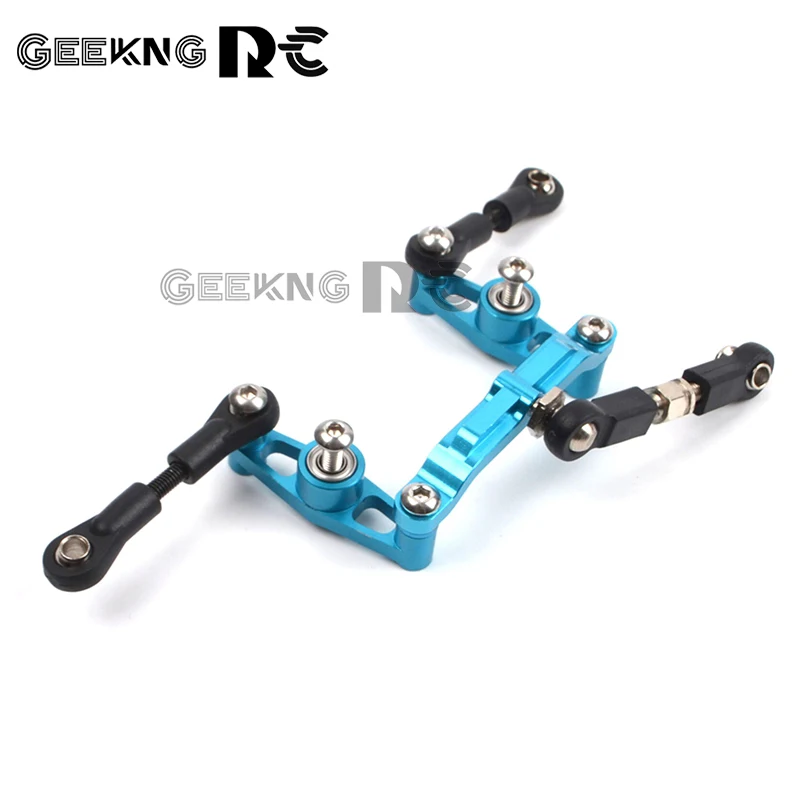 Aluminum Alloy Ball Bearing Crank Steering Set for Tamiya TT02 TT-02 TT02D TT-02D 1/10 RC Car Upgrade Parts Accessories