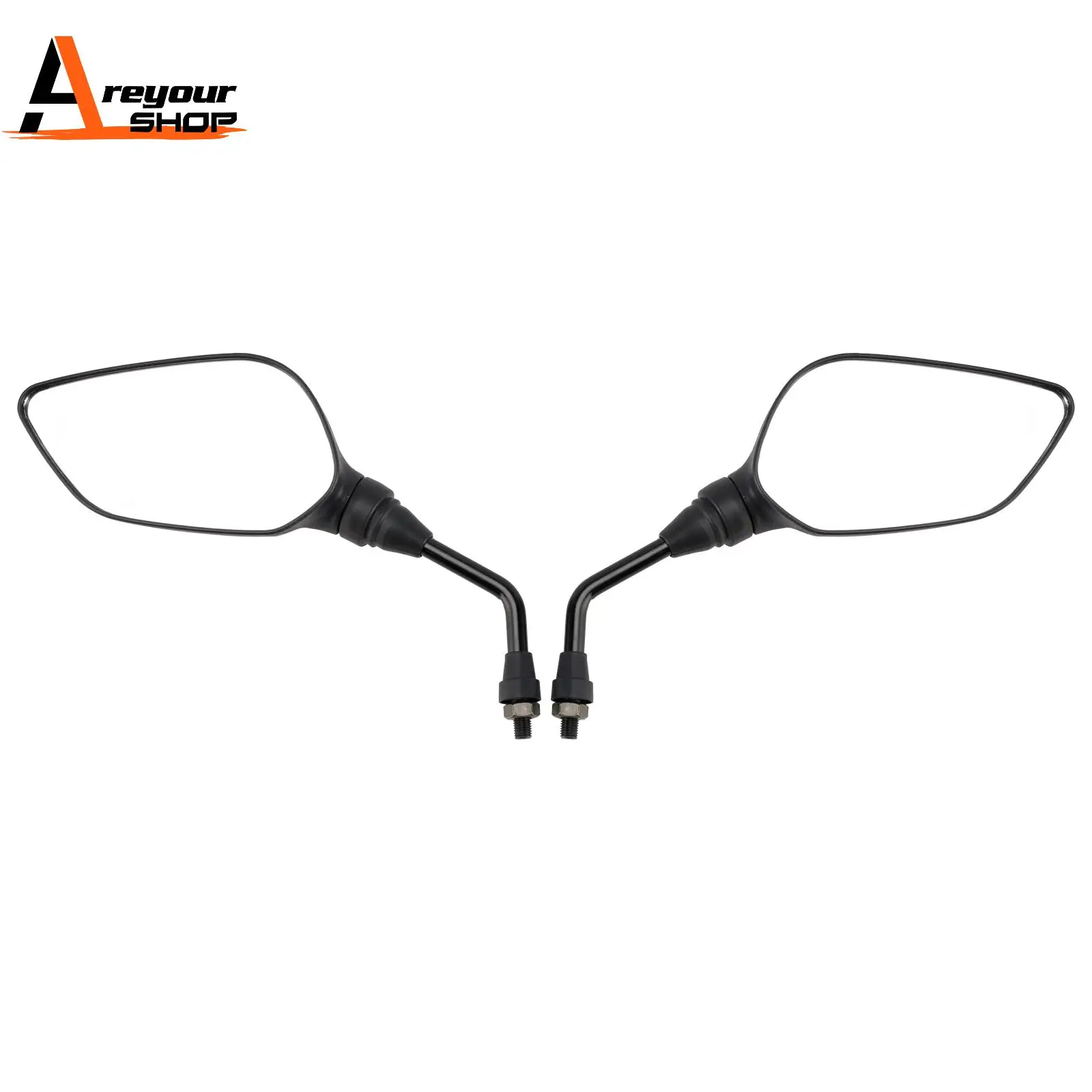 AREYOURSHOP Par de Espejos Retrovisores Negros Izquierdo y Derecho para BAJAJ PULSAR 135 PULSAR NS 125