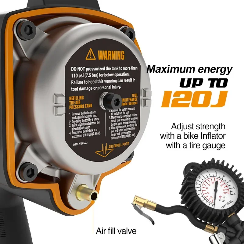 LD3490 34 graus 3 1/2 polegadas 20V Prego de enquadramento sem fio