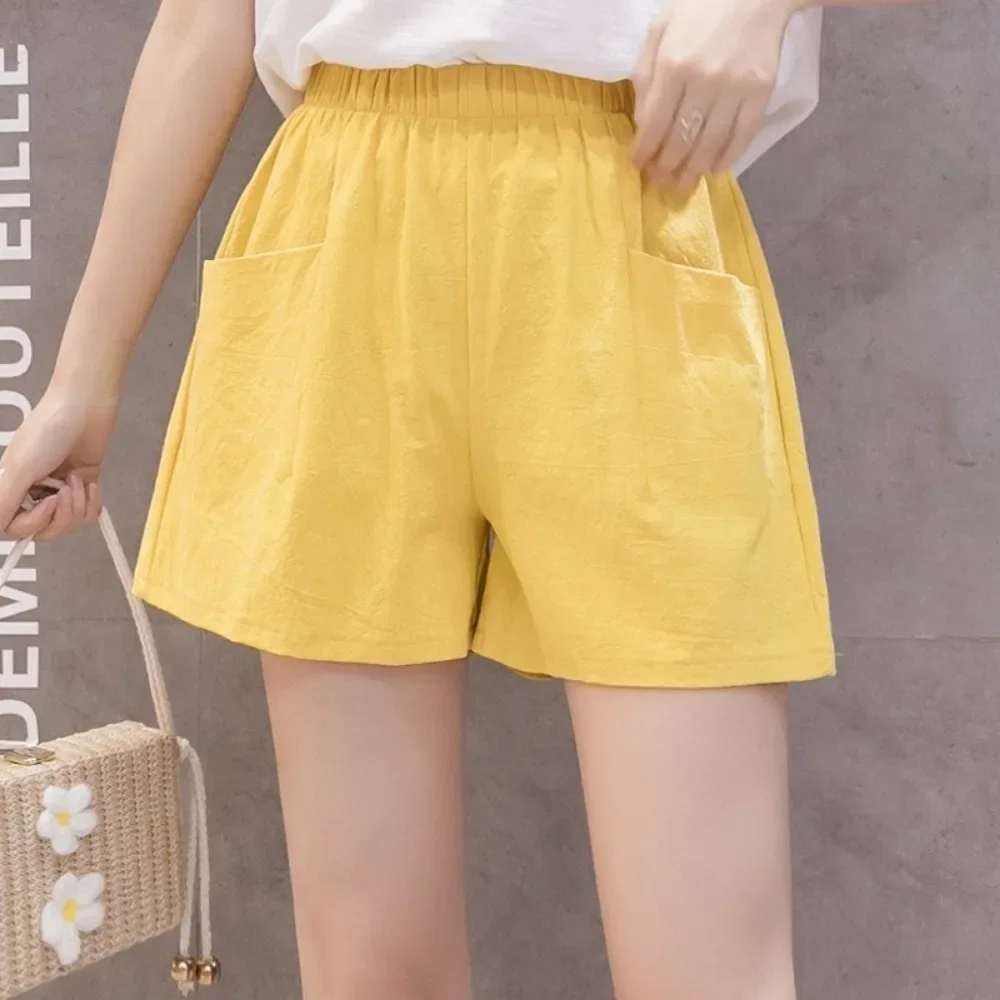 

Y2k Shorts for Women Clothing Fashion Clothes Streetwear Cotton Linen Casual Loose Comfortable Summer Wide Leg Pants Elegant