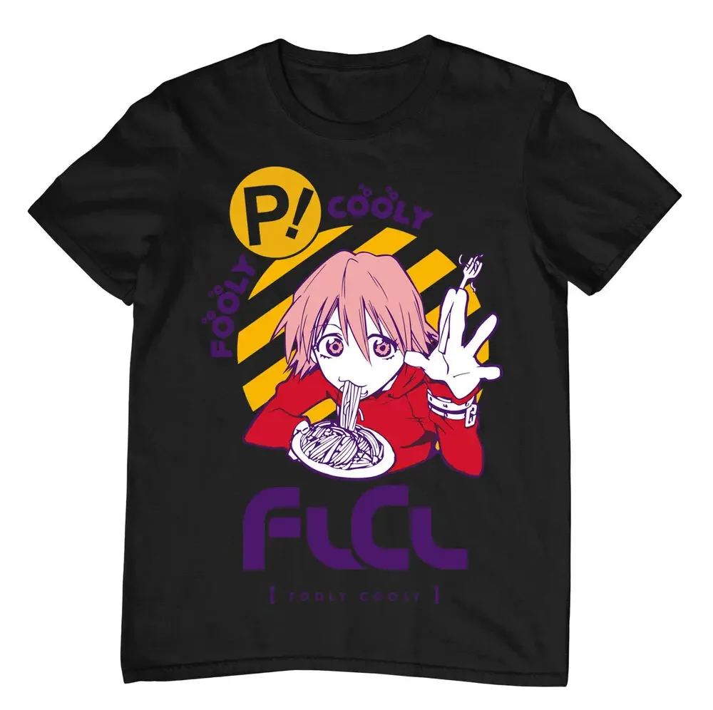 FLCL Haruko Fooly Cooly Anime Haruko New T-Shirt Haruhara Gainax Black And white