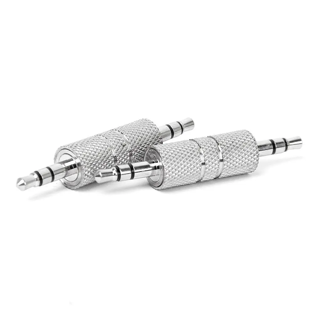 2pcs 3.5mm Stereo Male to 3.5mm Male Headphone Audio Adapter Jack Coupler Connector