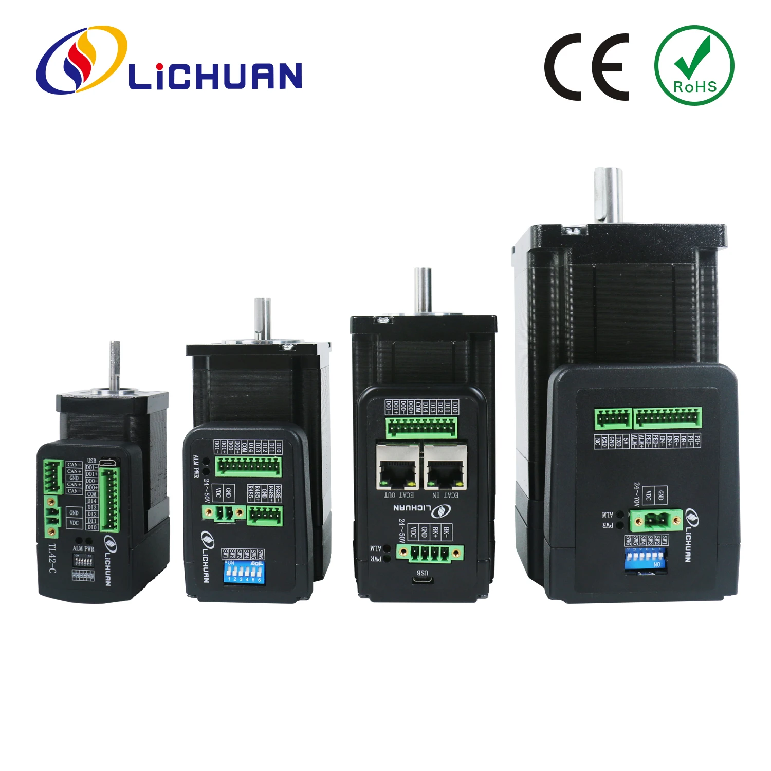 Lichuan CNC 기계용 오픈 루프 통합 스텝퍼 모터 드라이버, 2 상 Nema17 통합 스텝퍼 모터, 0.4N.m, 0.8N.m, 24V, 2.5A