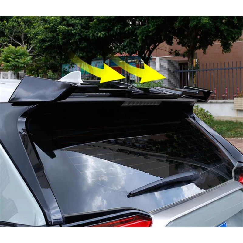 For NEW Toyota RAV4 Roof Spoiler WING ABS Plastic CAR Trunk Black Tail FIN Refit Accessories 2020 2021 2022 Year