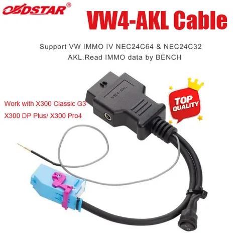 Кабель OBDSTAR VW4-AKL для VW IMMO IV NEC24C64 и NEC24C32, все потерянные клавиши работает с X300 Classic G3/X300 DP Plus/X300 Pro4