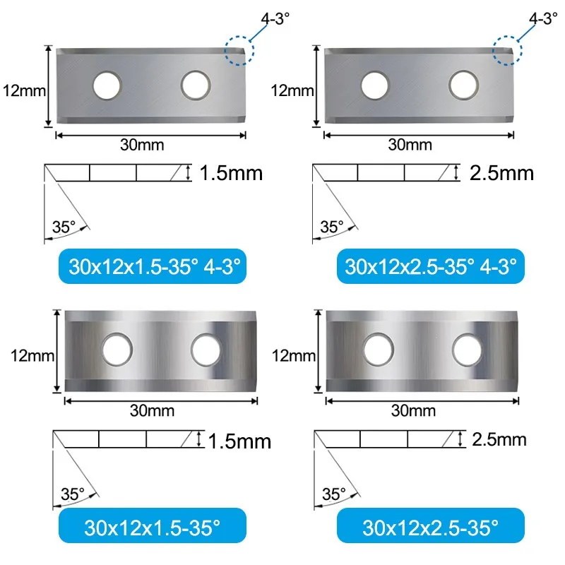 Square Carbide Insert 30x12mm Paint Scraper for Wood Surfacing Groove Helical Planer Cutter Head/Hand Held Scraper Turning Tool