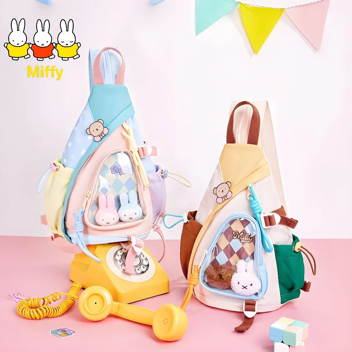 

Kawaii Miffy Rabbit Pain Bag A Cute Cartoon InS-style New Casual and Versatile Dopamine Crossbody Bag A Gift for Girls