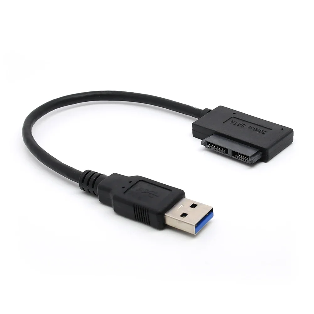 USB 3.0 to Slimline Sata 7+6 13pin Adapter Cable for Laptop CD DVD Rom Optical Drive Cable