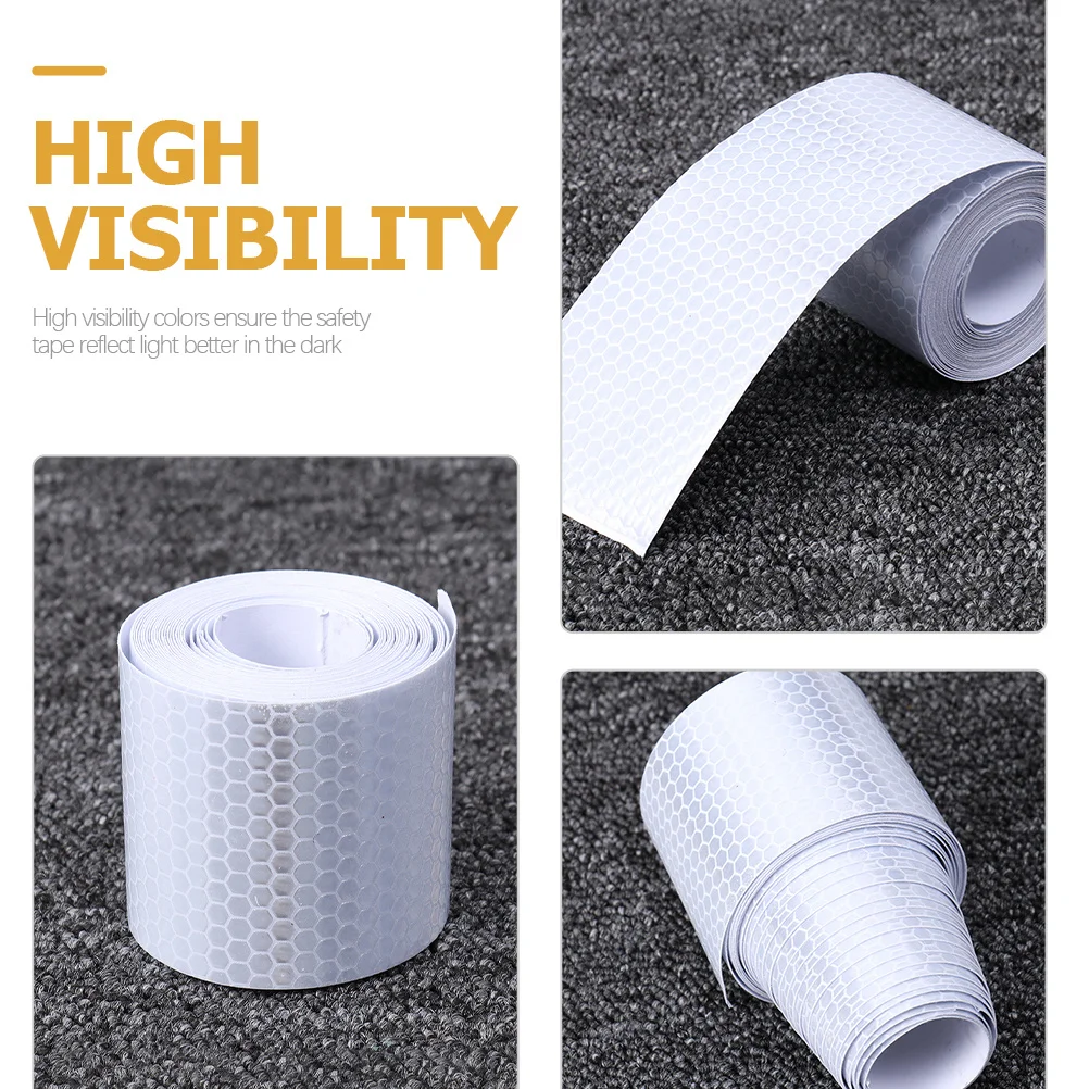 

3 Rolls Reflective Warning Tape for Car Truck Bicycle High Visibility Safety Sticker for Night Alert Parking Garage Use