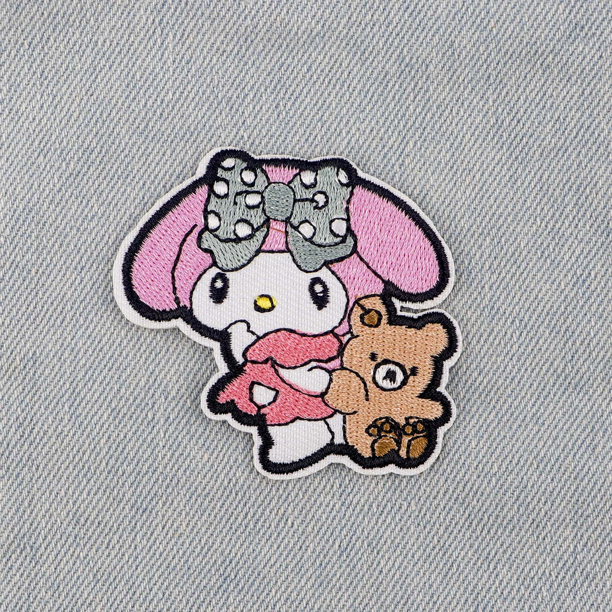 Anime White Dog Patches for Clothing Kawaii Embroidered Patches on Clothes Stickers DIY Ironing Appliques Jacket Jeans Stripes