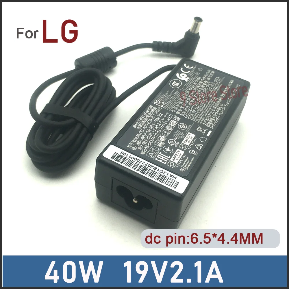 Adaptador de CA genuino para LG 19V 2.1A LCAP16B-A LCAP26B-E ADS-45FSN-19 19040GPCU LCAP26B-A LED LCD Monitor cargador fuente de alimentación Cor