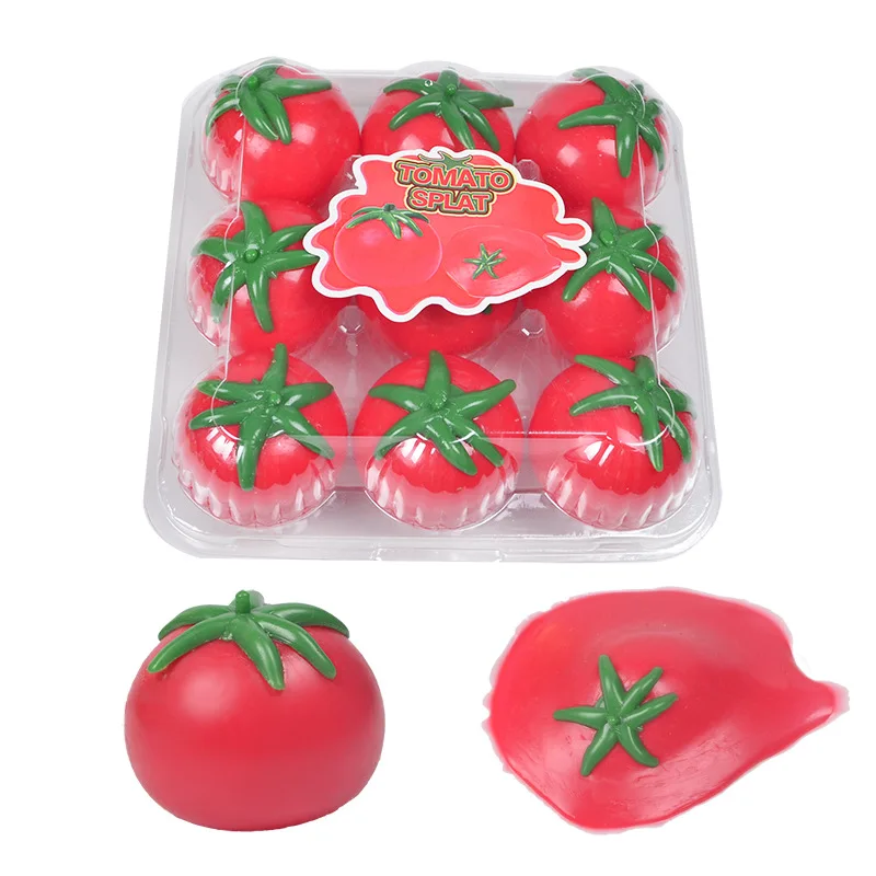 Artificial Fruits Children\'s Tomatoes Water Polos Adult Novelty Pressure Relief toys That do not Fall  Vent Autism toy Gifts