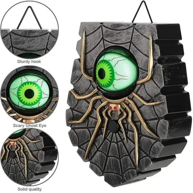 One Eyed Doorbell Ghost Monocular Scary Spider Doorbell With Scary Glow/Ghost Sound Creative Scary Spider Doorbell Eyeball