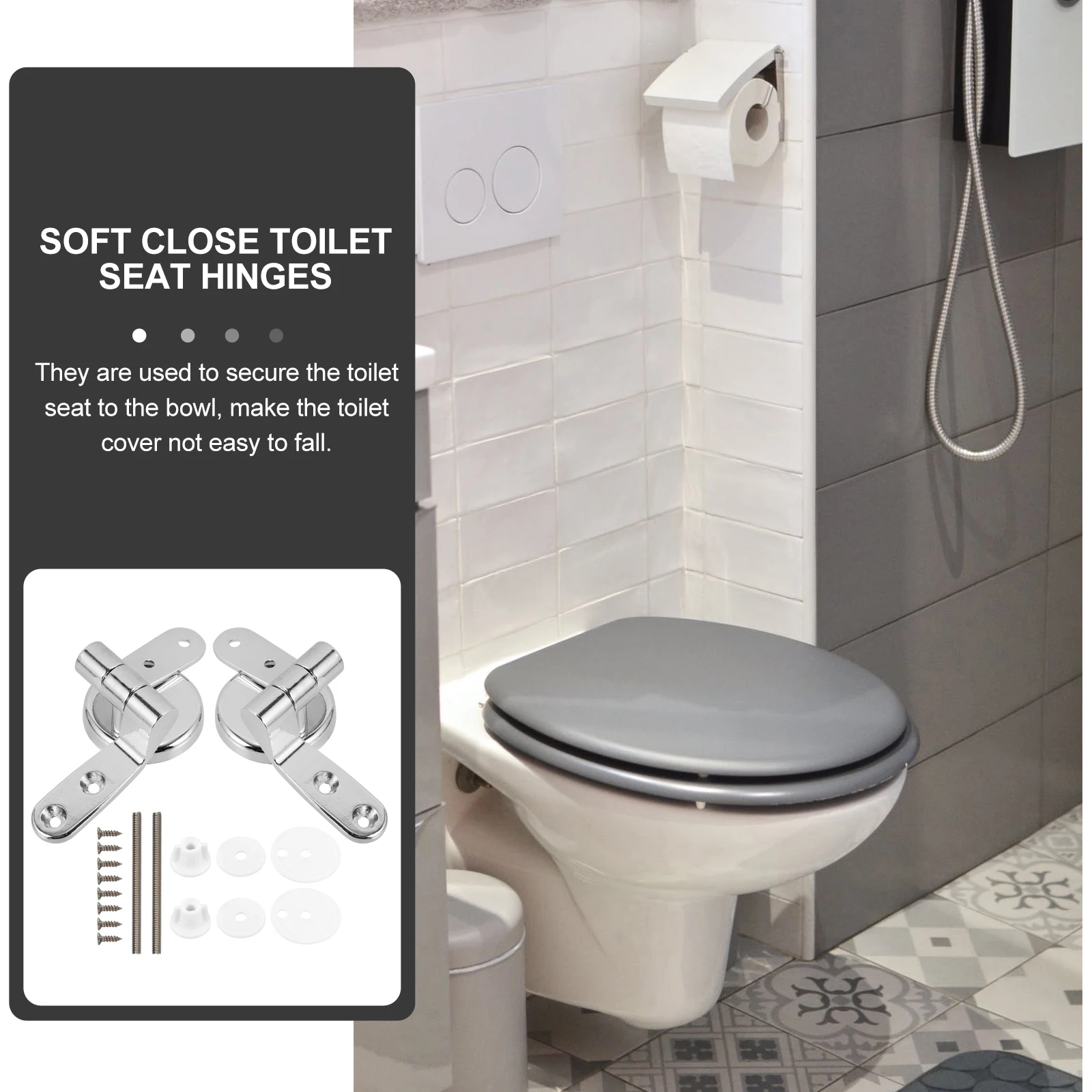 

1Set Metal Toilet Seat Hinge Fast Connecting Fitting for Secure Installation Suitable All Kinds Toilet Styles Seat Hinge
