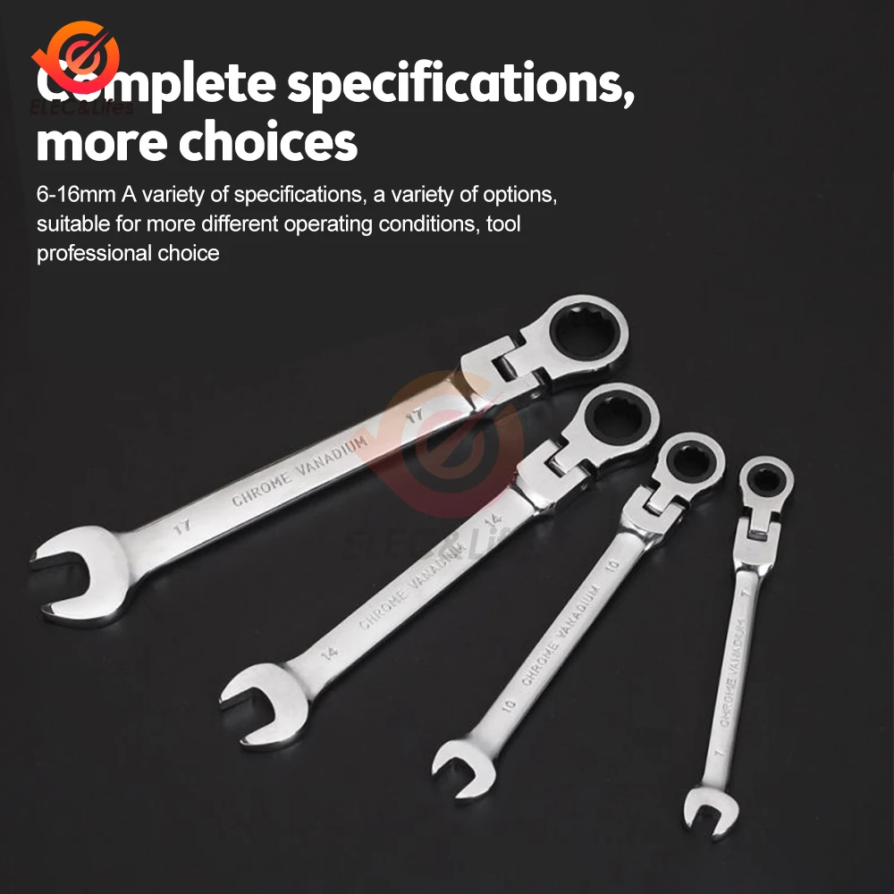 1Pcs Combination Ratchet Wrench 72 Teeth With Flexible Head Dual Purpose Ratchet Tool Ratchet Combination Set Hand Tools 7-16mm