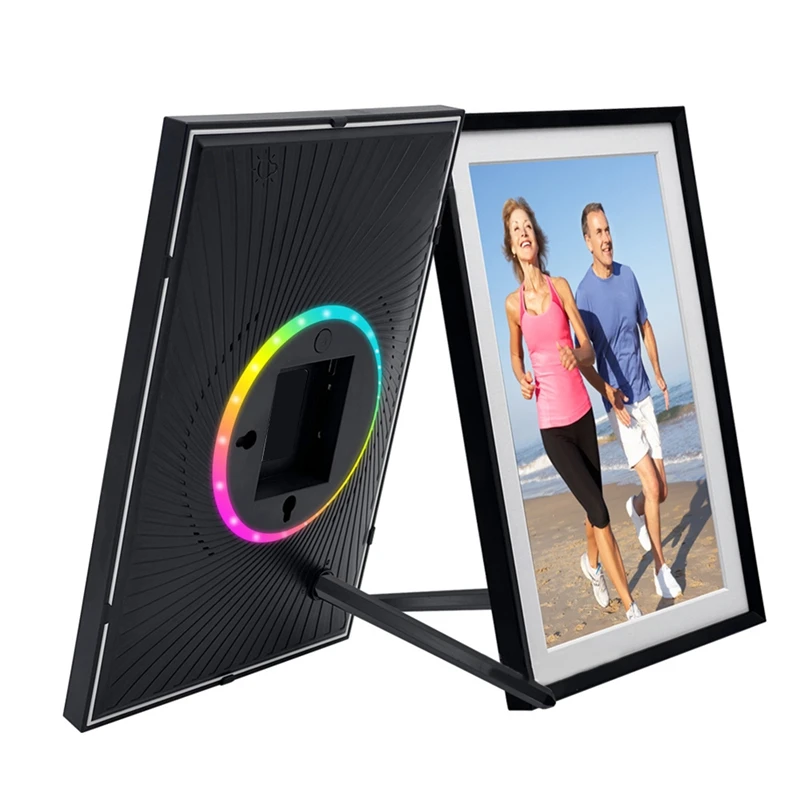 Digital Picture Frame 10.1 Inch Frameo Digital Photo Frame Wifi 32GB Large Storage HD IPS Touch Screen Auto-Rotate LED UK Plug