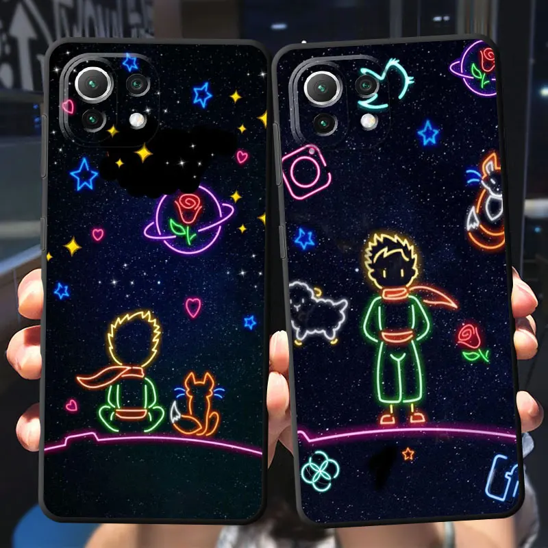 Phone Case for Xiaomi Mi 10 11i 12S 13 Lite 12T 10T 12 Pro 11 Lite 11 11t 12X Cover Black Soft Art Little Prince Cases Funda