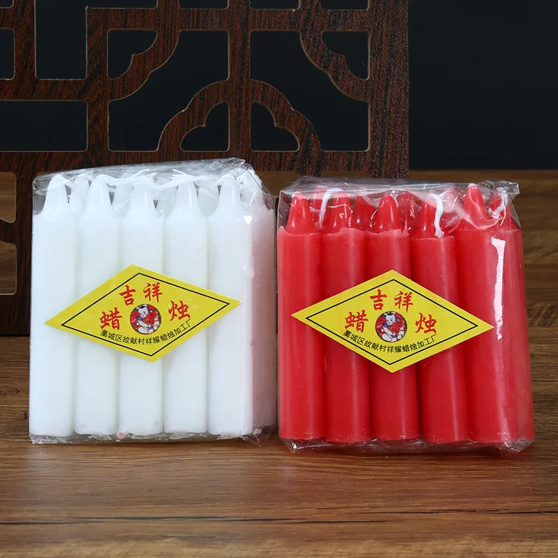 10pcs Small Red Candles Household Birthday Lighting Red and White Candles Valentine\'s Day Decoration Candles Home Decoration