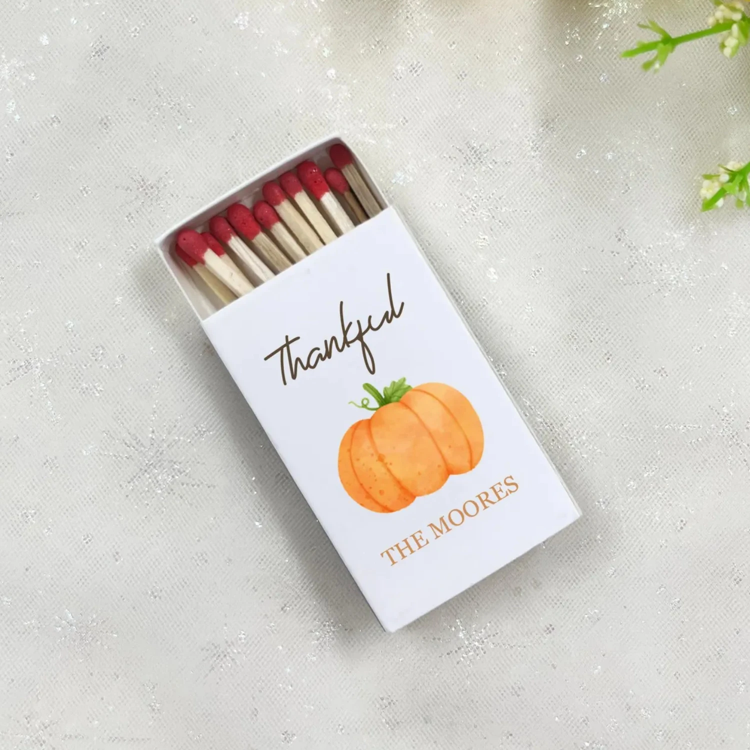 

Happy Thanksgiving Matchboxes, Custom Matchboxes, Pumpkin-themed Matchboxes, For Wedding, Engagement Party, Bridal Shower, Birth