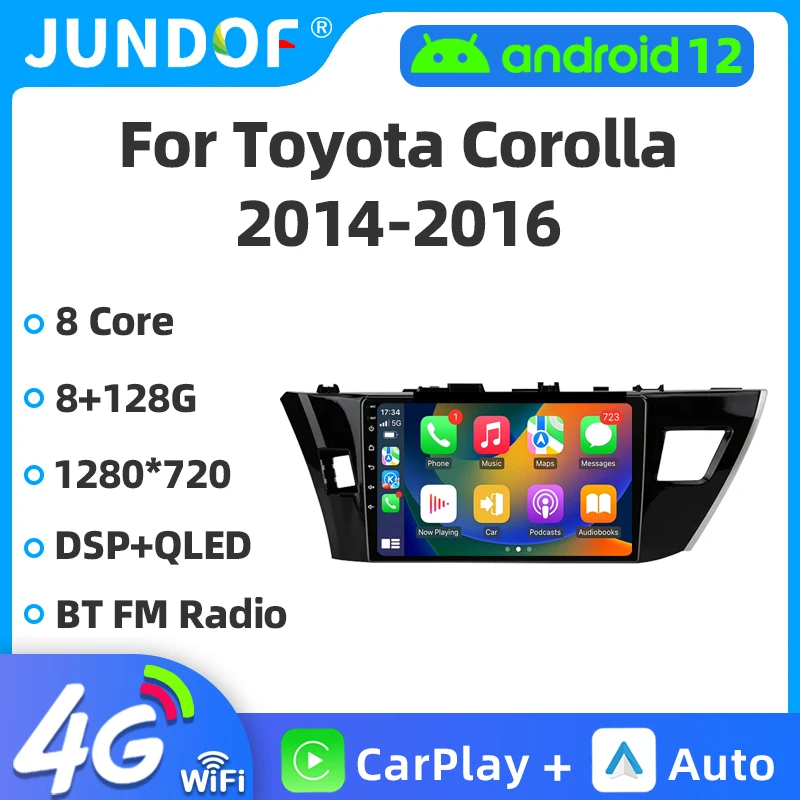 

Jundof 8 Core 5G 2 din Android Auto Stereo autoradio For Toyota Corolla E170 E180 2014-2016 Car Radio Multimedia Carplay gps