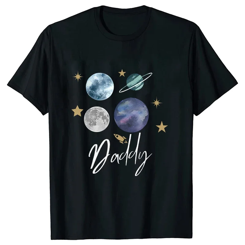 Fashion Birthday Family T-shirts Outer Space First Birthday First Trip Around The Sun Graphic Tee Galaxy Tshirt Short Sleeve Top