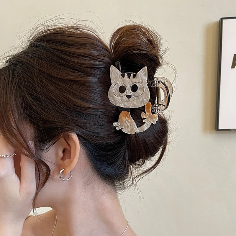 Leuke Cartoon Kat Haarklauw Voor Vrouwen Meisjes Zoete Veelzijdige Haarspeldjes Mode Prachtige Haai Clip Kawaii Haaraccessoires Geschenken