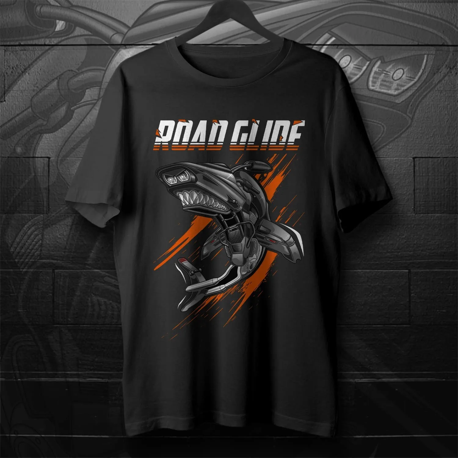 H-D Road Glide Motorcycle Shark Inspired T-Shirt 100% Cotton O-Neck Short Sleeve Summer Casual Mens T-shirt Rider Streetwear