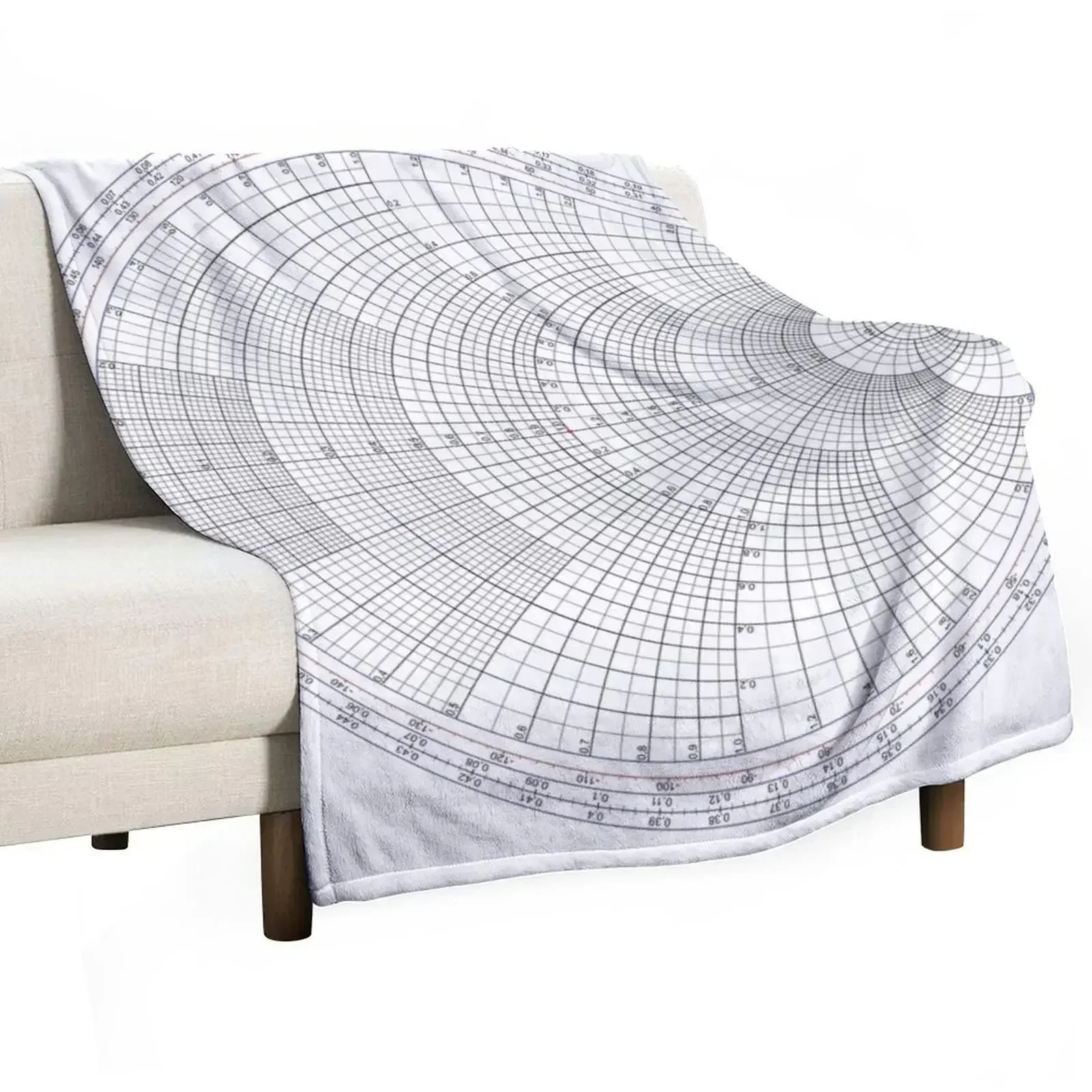 

An Impedance Smith Chart (with no data plotted) Throw Blanket Sofa Quilt Shaggy Blankets