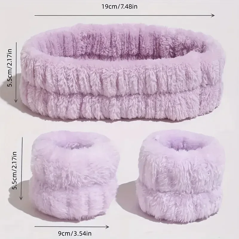 Coral Velvet Facial Care ชุดยืดหยุ่นสูงแต่งหน้า Hairband Face WASH สายรัดข้อมือ Skin Care เครื่องมือสําหรับ Facial Mask การประยุกต์ใช้