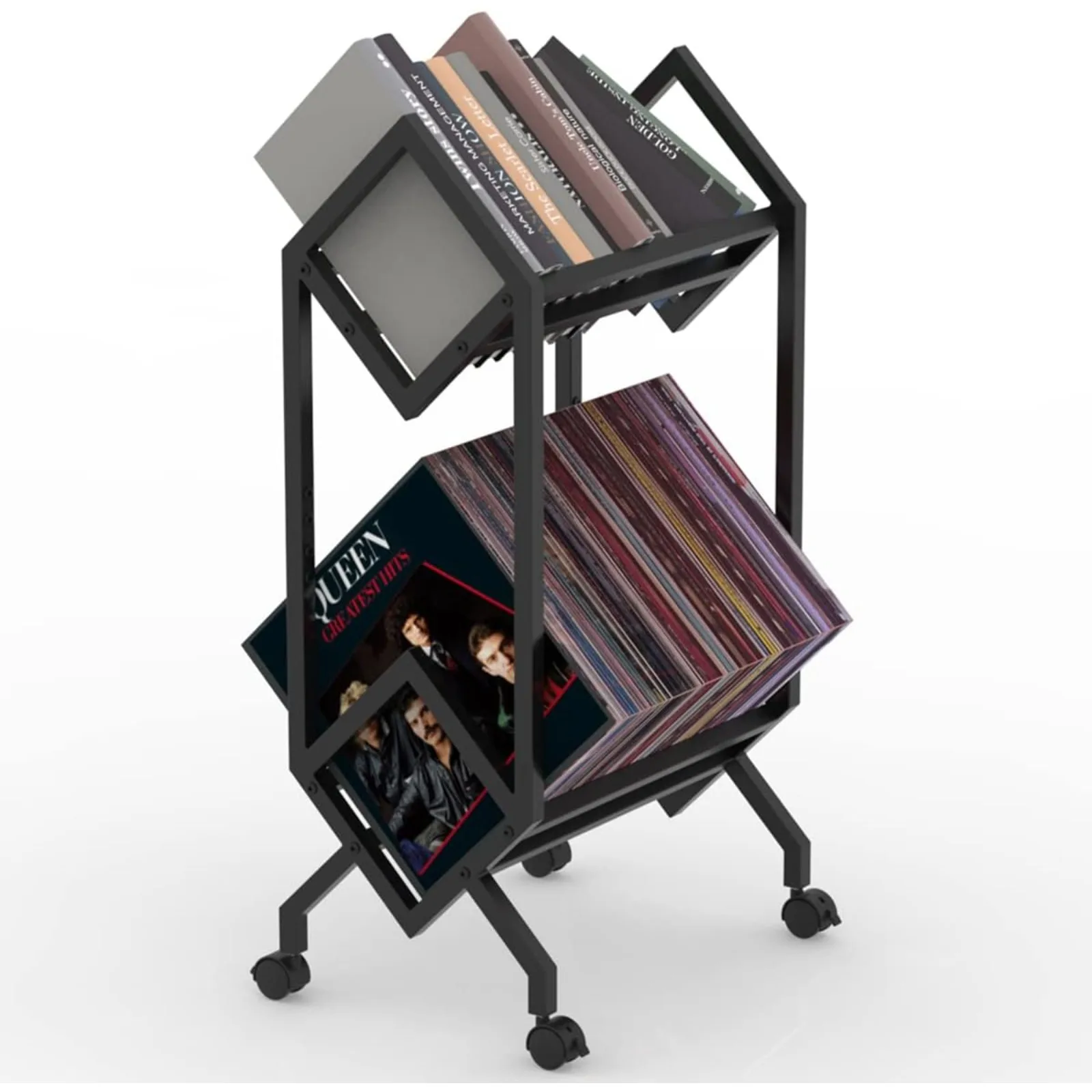 

US Mobile Vinyl Record Storage Rack, LP Storage Shelf, Record Holder for Albums, Magazine Display, Book and Files Organizer