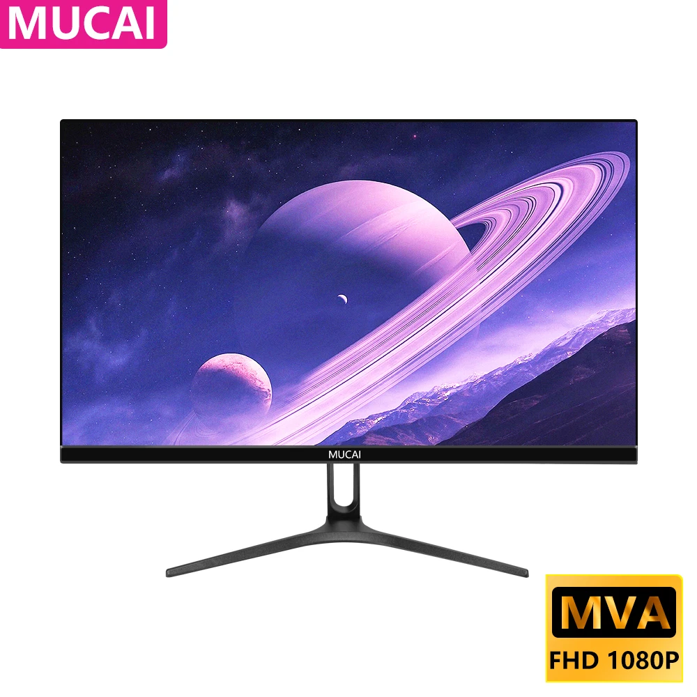 

MUCAI N240E 24 Inch Monitor FHD 1080P Office Gaming Computer Display MVA Light Screen HDMI-compatible VGA Power Por 1920*1080