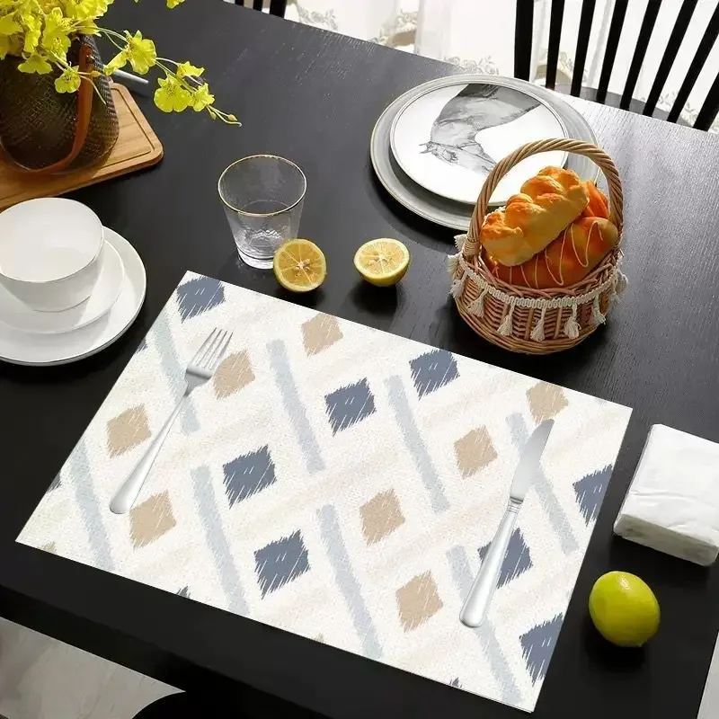 Boho Geometric Dot Placemats, Washable & Durable Placemats, Home Kitchen & Dining Table Decor