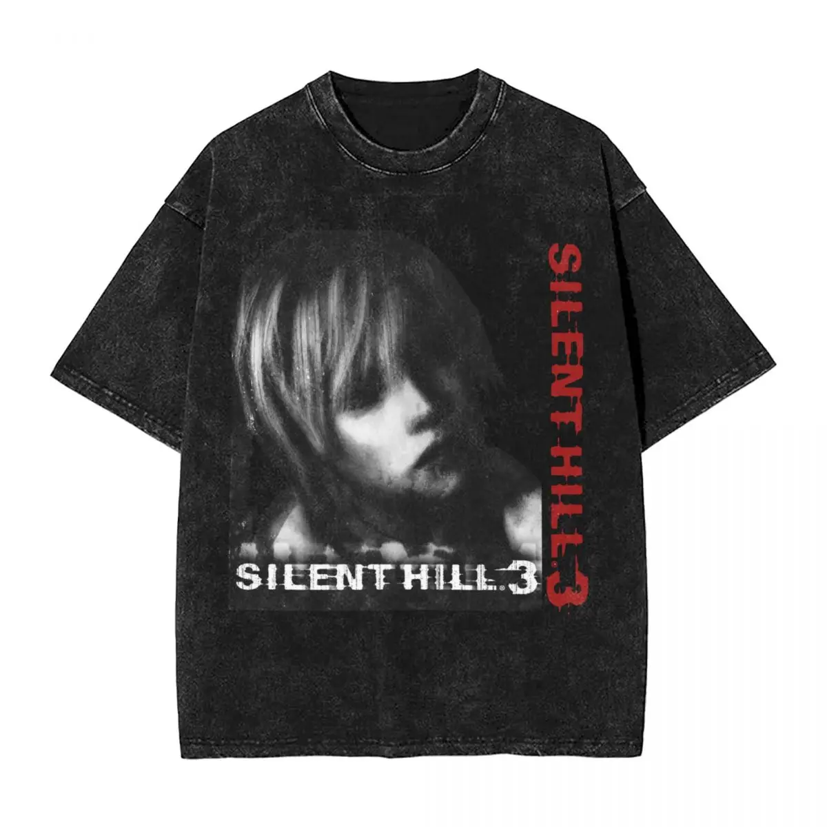 

Harajuku Cotton Tshirt Men Short Sleeve Tees Silent Hill 3 Summer Cotton Loose Washed Tops T-Shirt Oversized Tee Shirt