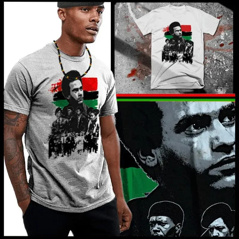 Футболка Black History Powered с изображением Хьюи П. Ньютона, Малкольма X, Анджелы Дэвис, М. Гарви