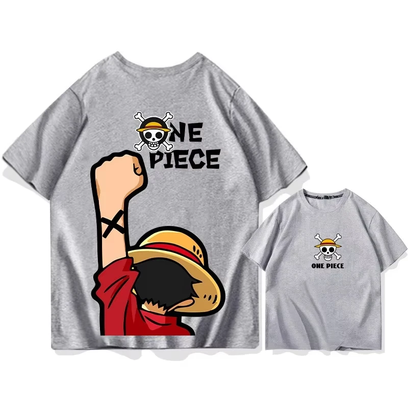 (Miniso) One Piece Roronoa Zoro Luffy hombres algodón manga corta Tops camiseta Anime Japón mujeres camisetas moda Y2k hombres ropa camiseta