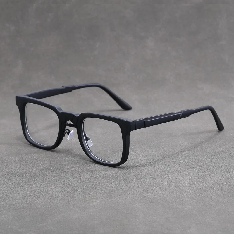 Retro Square Glasses Personality Male and Female Brand Designer Design Myopia Anti-blue Color Discoloration Flat Light