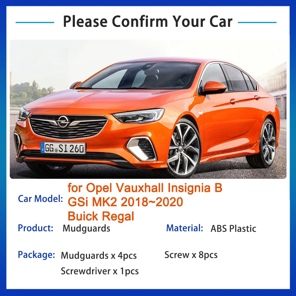for Opel Vauxhall Insignia B Buick Regal GSi MK2 2018~2020 2019 Mud Flaps Mudguards Splash Fender Guard Front Wheels Accessories