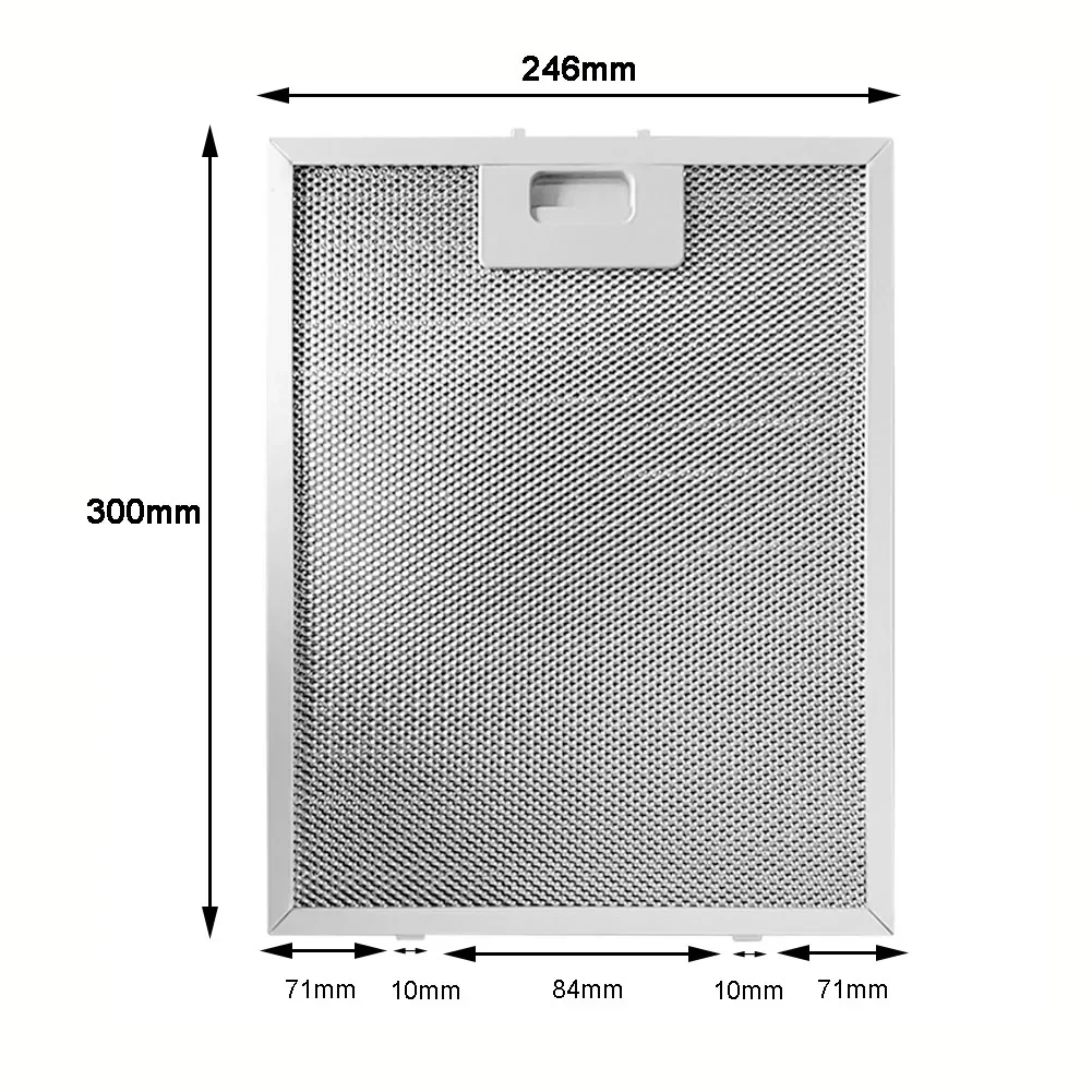 Filtro de capó, accesorios de cocina, Extractor de malla metálica, filtro de ventilación plateado, 300X250X9mm para cocina