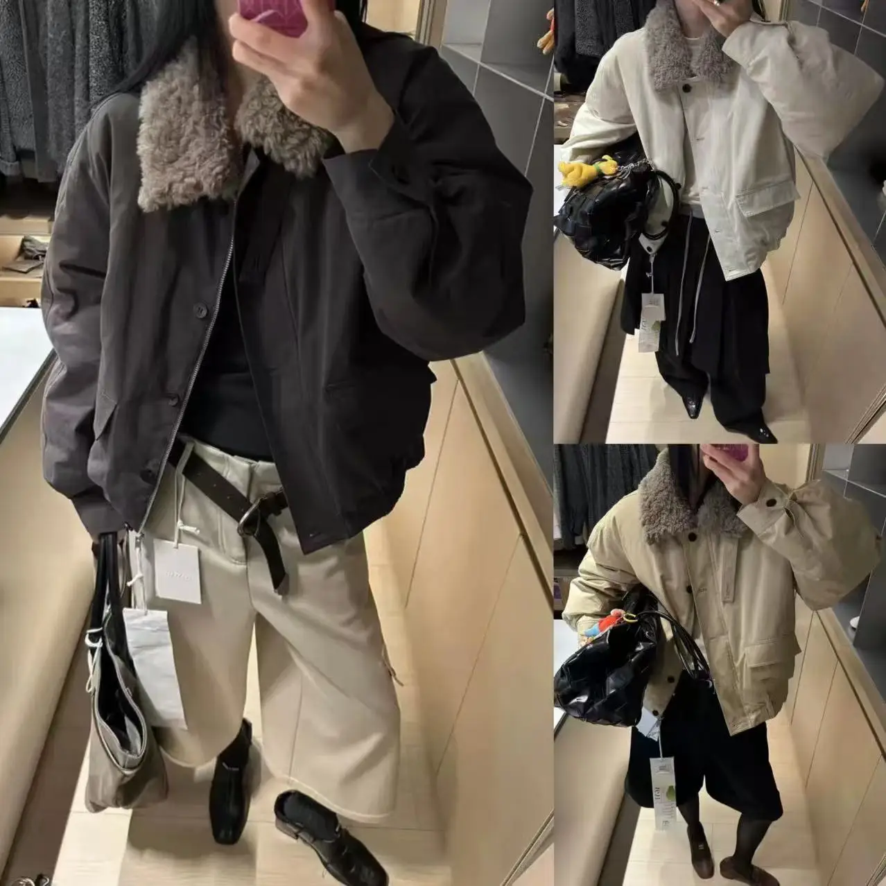 

Теплая женская парка с гусиным пухом, модная, с воротником из овечьего меха, очень теплая, 80% гусиный пух, утепленная зимняя верхняя одежда