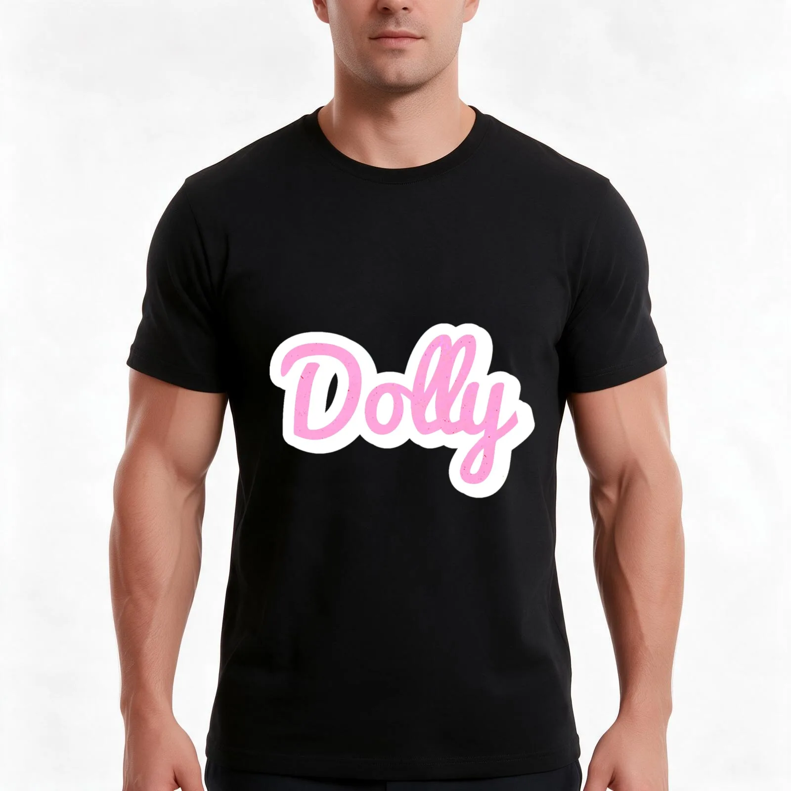Dolly cartoon PINK BY CALLISC T-Shirt, Summer Casual Cotton Tee, Oversized Streetwear Tops, Vintage Graphic Print, 100% Cotton