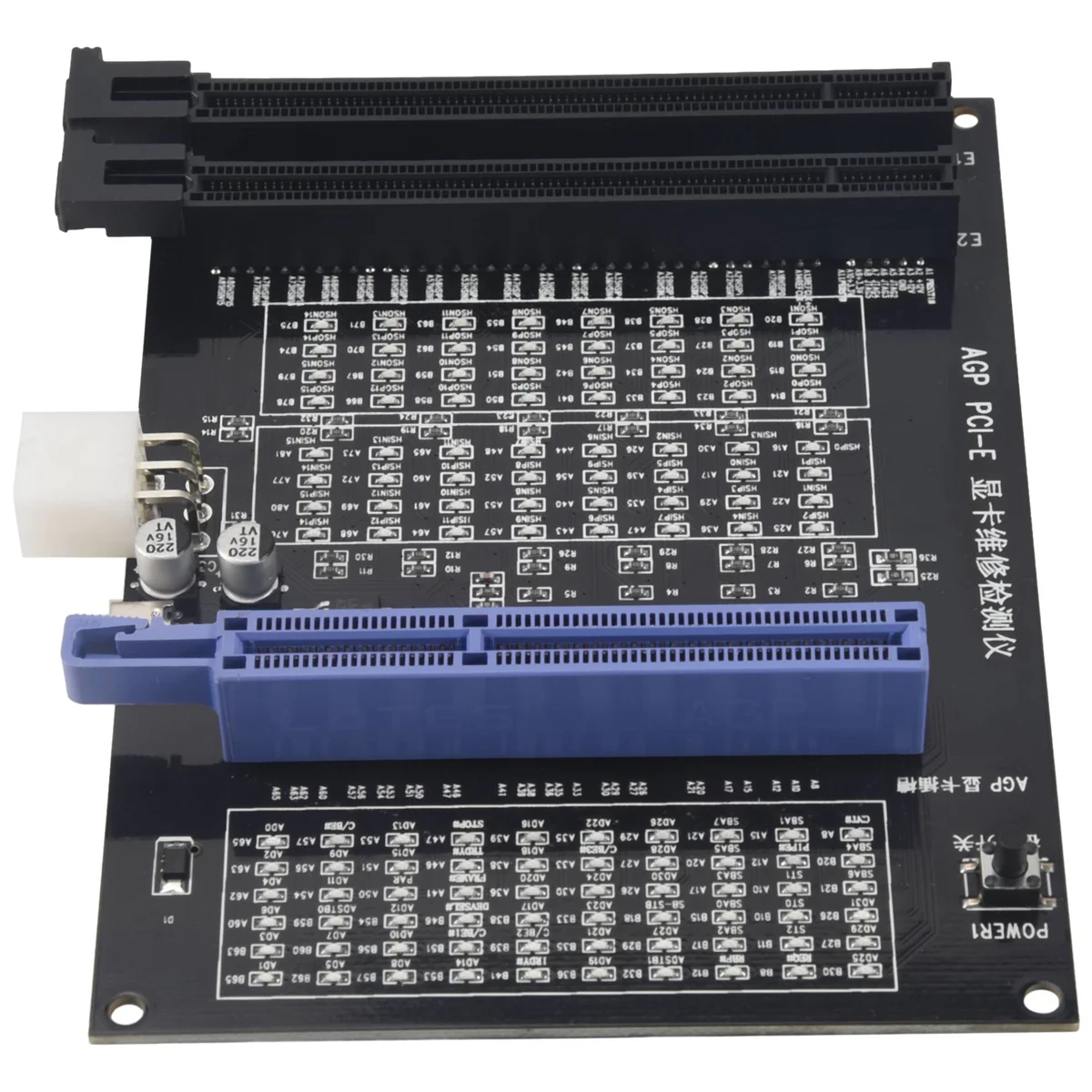 AGP PCI-E X16 Tester per prese a doppio scopo Display Immagine Scheda video Tester Strumento diagnostico per scheda grafica