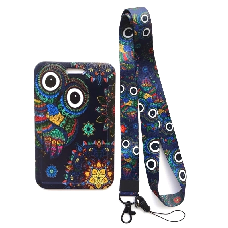 

Cute Owl Pattern Women's Lanyard ID Badge Holder Cute Name Card Holders with Cool Neck Rope Drop Shipping