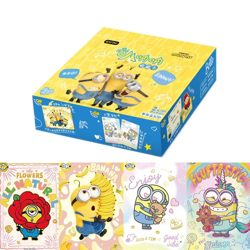 

KAYOU Official Genuine Minions Cards Cute Master Pack Series 1 Big-Eyed Cute Banana Collection Cards Anime Peripheral Gift Toys