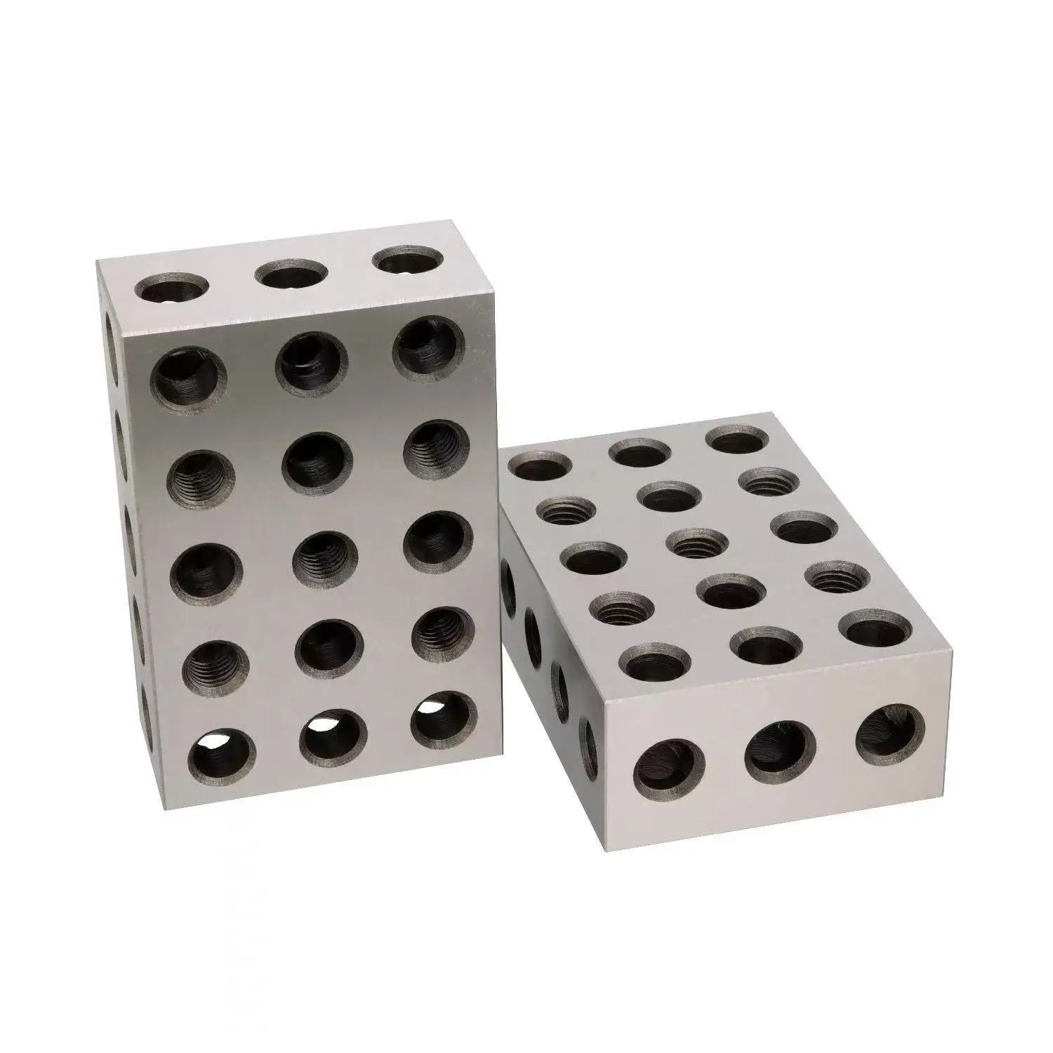 Blocos de Precisão de Aço Temperado 123 Blocos 0.0001 Precisão Combinado Machinista 123 Ferramenta de Trituração 23 Furos 255075 mm Bloco 2pc