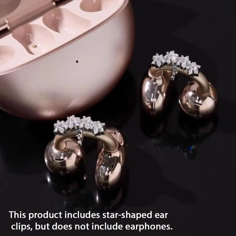 2PCS Star Earphone Clip Little Star Earphone Rhinestone Buckle Detachable Bluetooth Earphone Clip Earphone Decorations