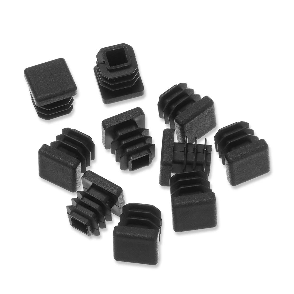 10Pcs/Pack Plastic Square Table Chair Foot Pad Furniture Chair Leg Caps Anti-slip Pad Black Blanking End Caps Protector Hardware