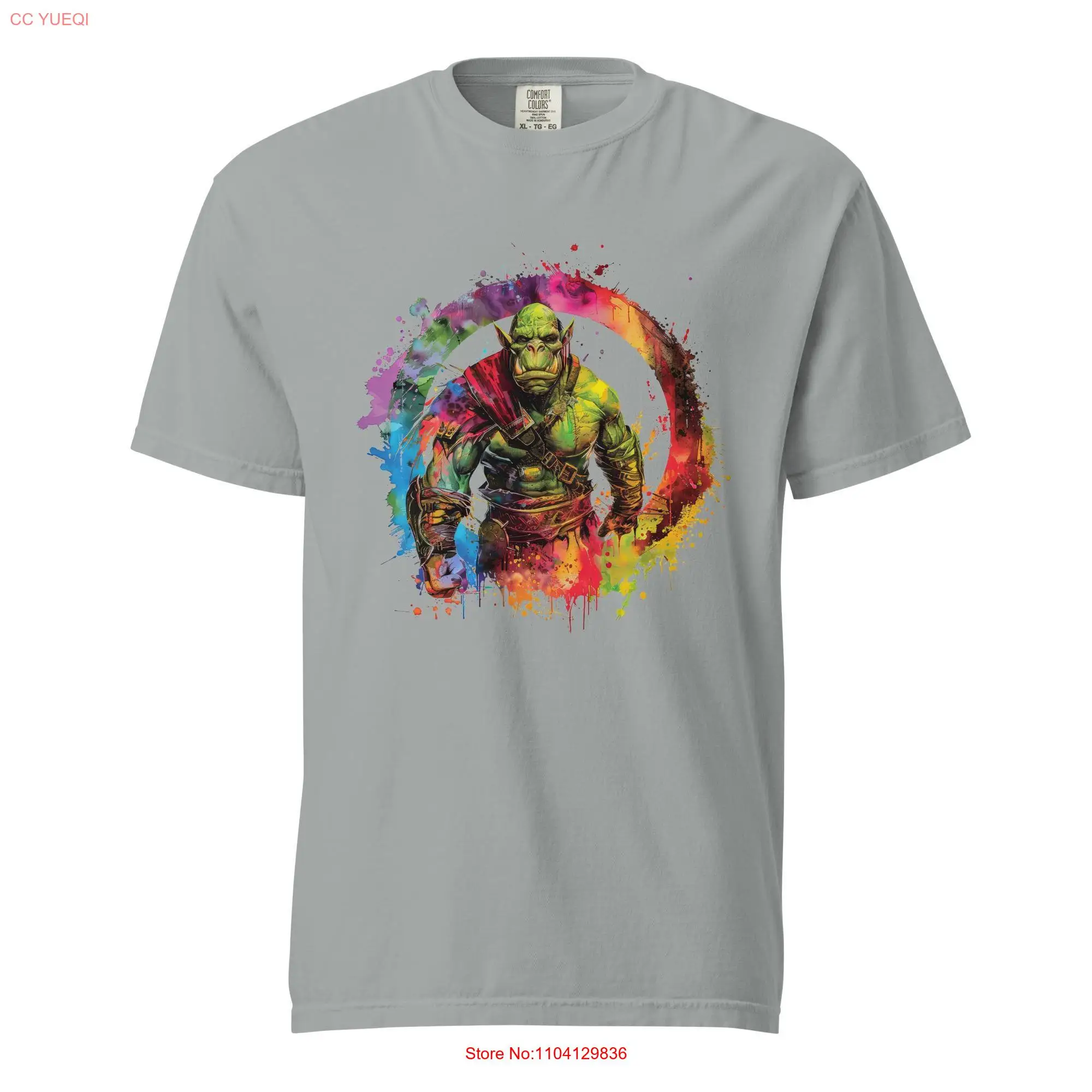 Watercolor Monster Orc Soldier Heavyweight T Shirt long or short sleeves