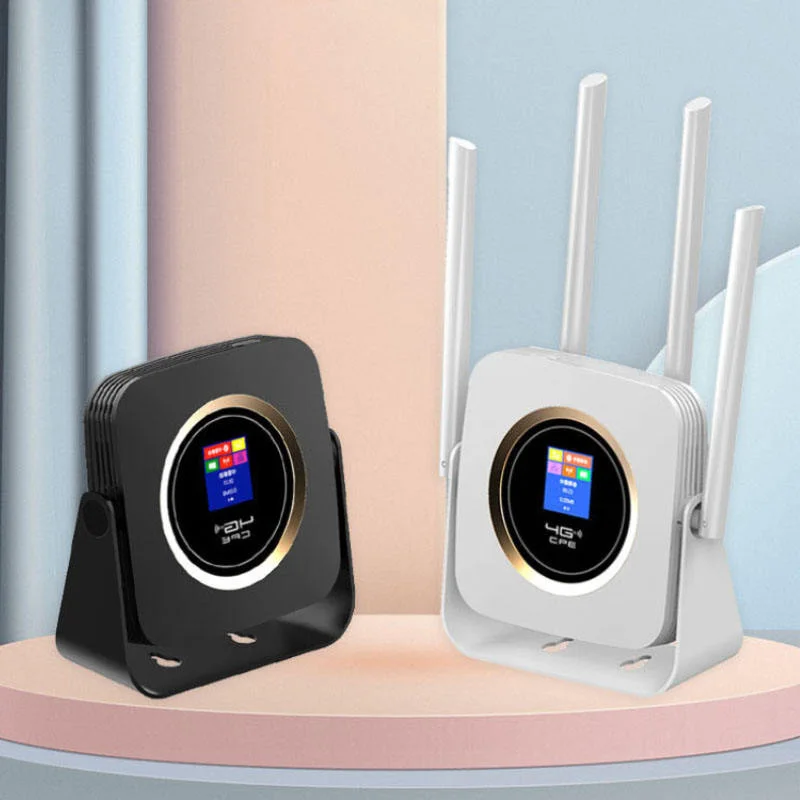 

4G LTE CPE с аккумулятором 3000 мАч, 300 Мбит/с, разблокированный мобильный Wi-Fi-маршрутизатор, 4G, слот для SIM-карты, ЖК-дисплей, брандмауер, функции QoS