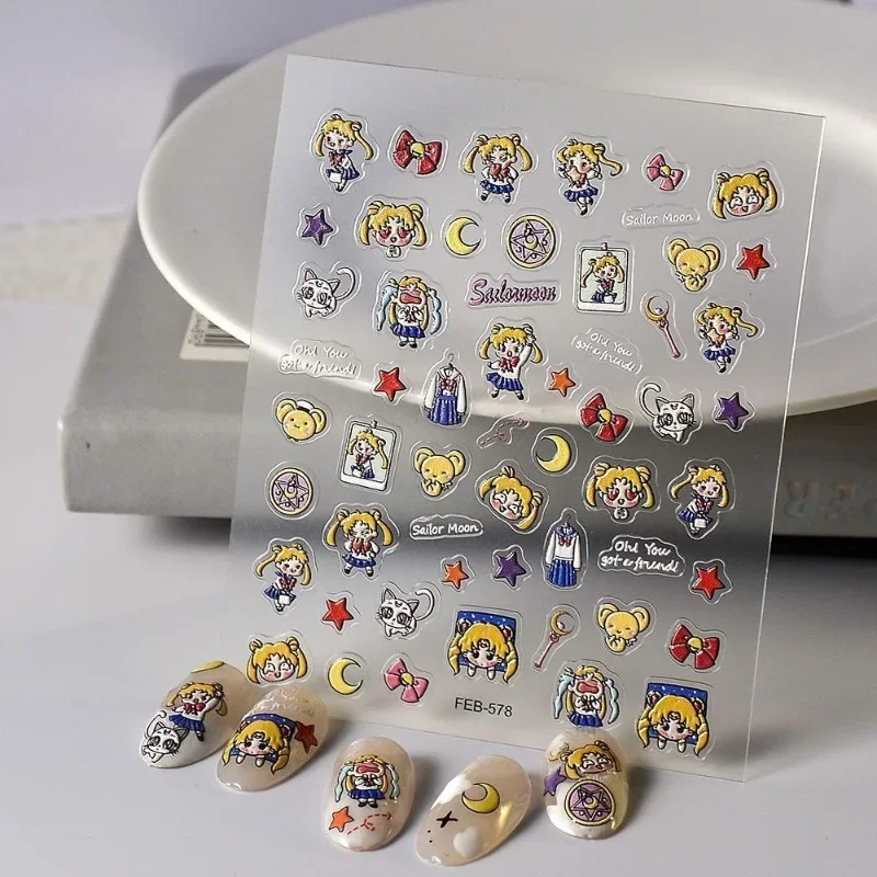 New Sailor Moon Anime Peripheral Stickers Tsukino Usagi Hand Ledger Material Cute Nail Stickers Exquisite Holiday Gift Wholesale - view 3